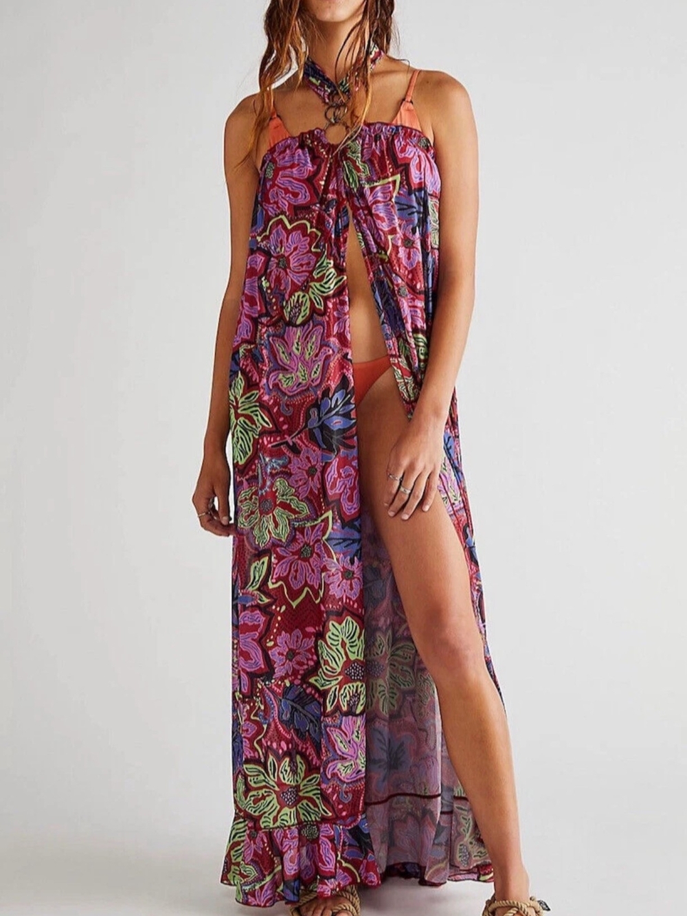 Free People NWT Size Medium FABULOUS  Oversized Vacay  Dress/ Slip/ Cover-up New